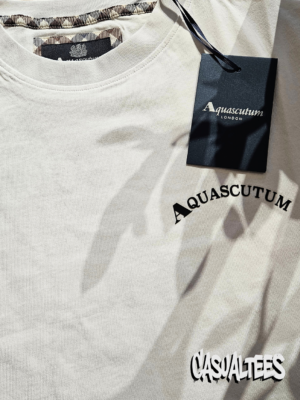 Tricou Aquscutum Alb cu Back Print pentru barbati