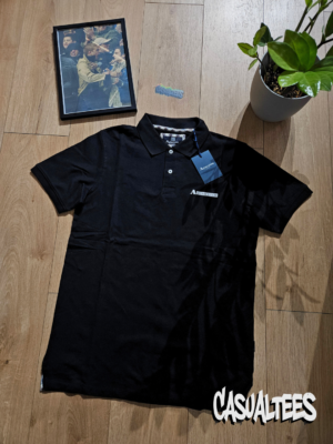Aquascutum Tricou Polo Negru cu Imprimeu pentru barbati