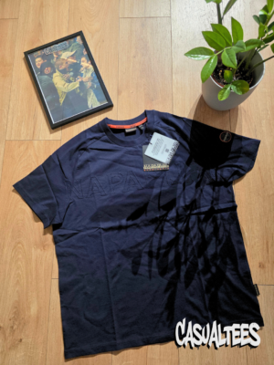 Napapijri Tricou Navy Blue Logo Brodat pentru barbati
