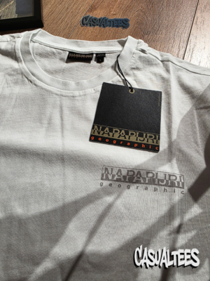 Napapijri Tricou Alb cu Imprimeu Mare pentru barbati
