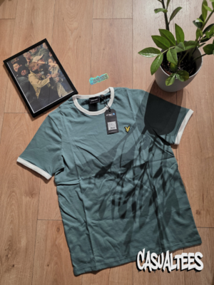 Lyle & Scott Tricou Verde cu Maneci Albe pentru barbati