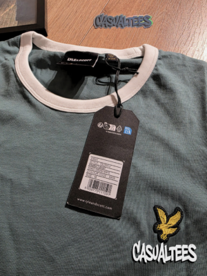 Lyle & Scott Tricou Verde cu Maneci Albe pentru barbati