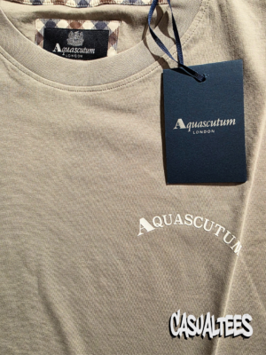 Aquascutum Tricou Gri Full Back Print pentru barbati