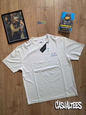 C.P. Company Tricou Alb Graffiti Stencil Print pentru barbati