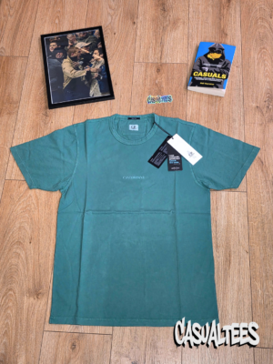 C.P. Company Tricou Logo Brodat Verde Închis pentru bărbați