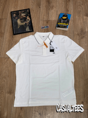 C.P. Company Tricou Polo Alb cu Logo Brodat pentru barbati