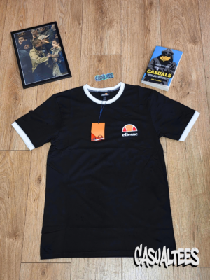 Ellesse Tricou Negru Old-School cu Guler pentru barbati